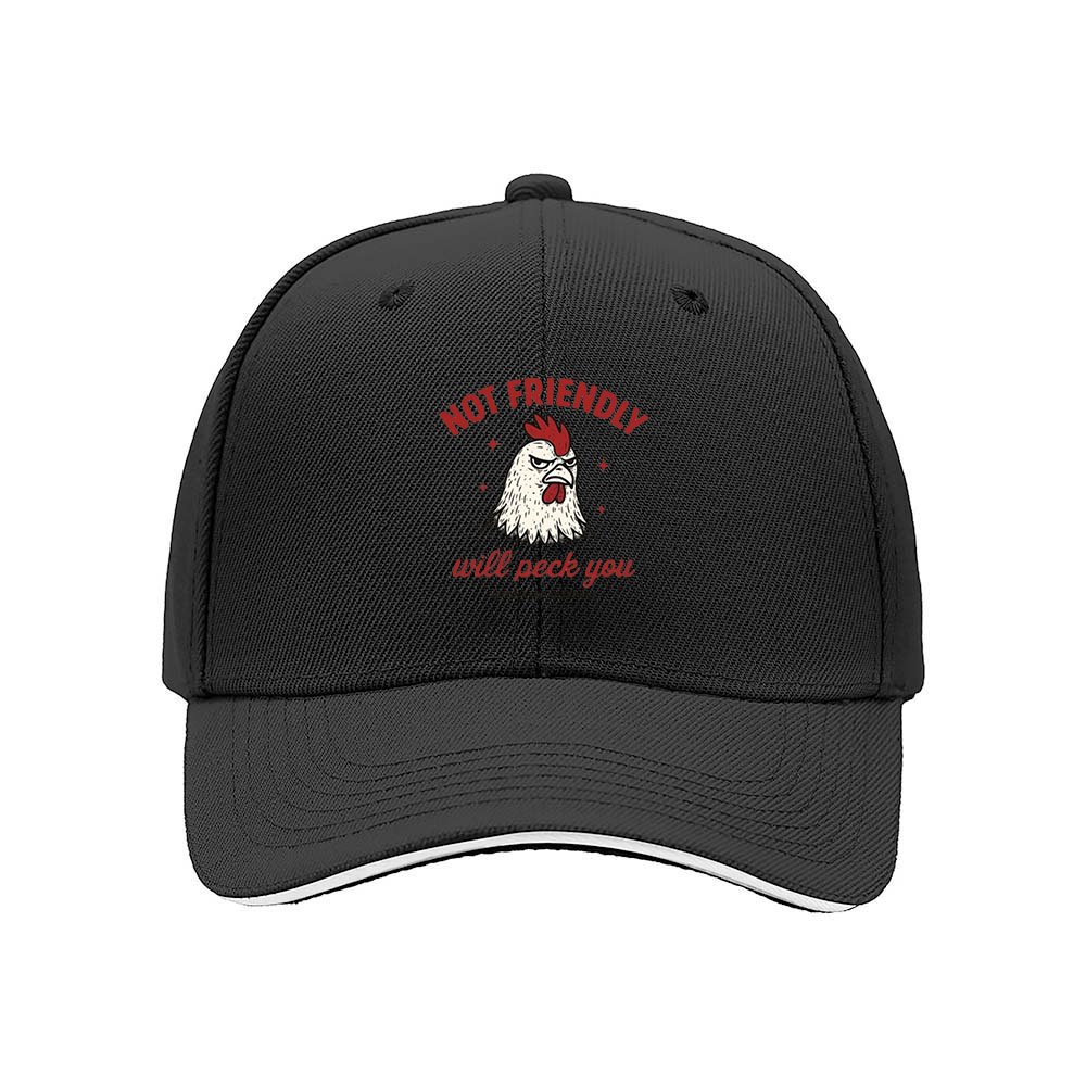 Not Friendly Rooster Men's Baseball Cap Funny Gift Hat - Image 3