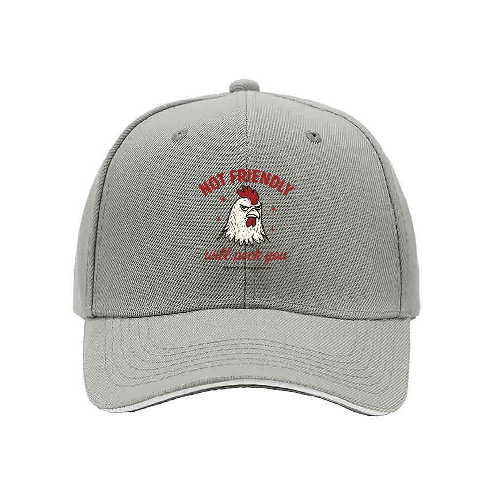 Not Friendly Rooster Men's Baseball Cap Funny Gift Hat - Image 7