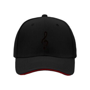 Black Treble Clef Baseball Cap Men's Women's Music Gift Hat