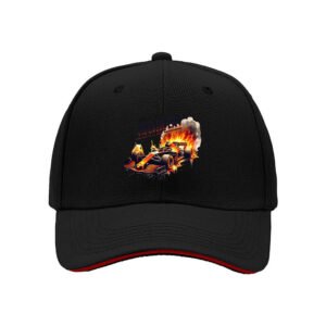 Flame Racing Car Print Men's Baseball Cap Gift for Motorsport Fans