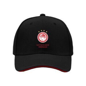 Olympiacos FC Men's Baseball Cap Black Red Logo Gift Hat