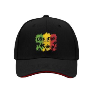 One Love Rasta Palm Tree Men's Baseball Cap Gift