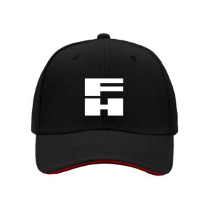 Black Baseball Cap with White Logo Design for Men Women Casual Wear Gift