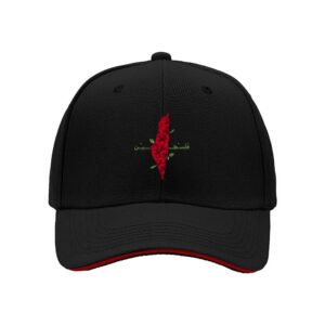 Palestine Map Rose Embroidered Baseball Cap Men Women Gift