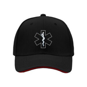 Black EMS Star of Life Baseball Cap for Men Women Medical Gift