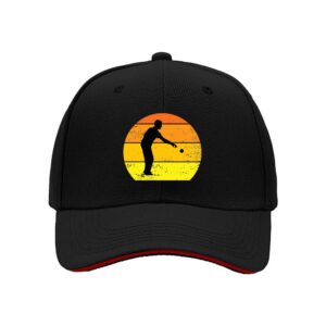 Vintage Bowling Sunset Men's Baseball Cap Gift for Bowling Fans
