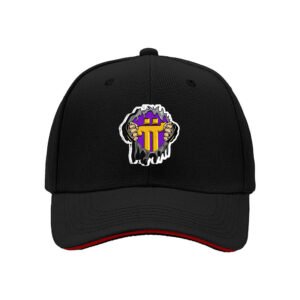 Men's Baseball Cap with Purple Gold Cross Logo Gift Hat
