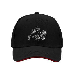 Black Bass Fish Embroidered Men's Baseball Cap Outdoor Gift