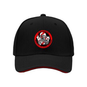 Men's Black Baseball Cap with Skull Logo for Gift and Outdoor Wear