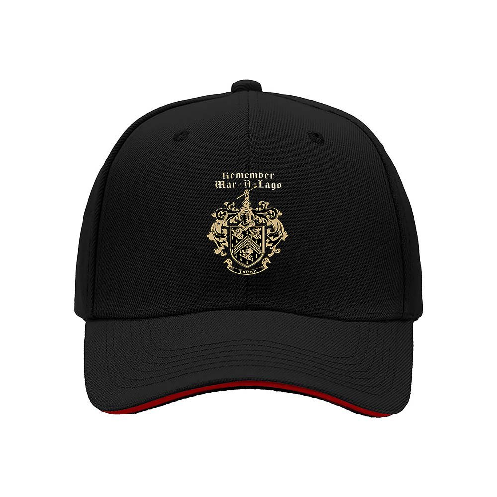 Remember Mar A Lago Men's Baseball Cap Gold Crest Design