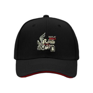 Replay Brand Men's Baseball Cap Black Embroidered Logo Hat Gift