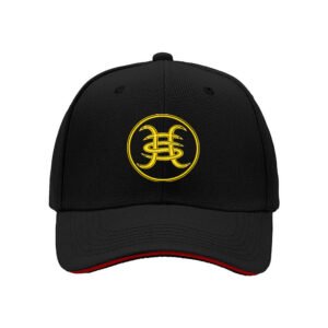 Black Baseball Cap with Gold Logo Men's Women's Fashion Gift Hat