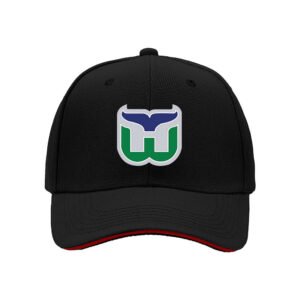 Men's Black Baseball Cap with Green Blue Logo Gift for Fans